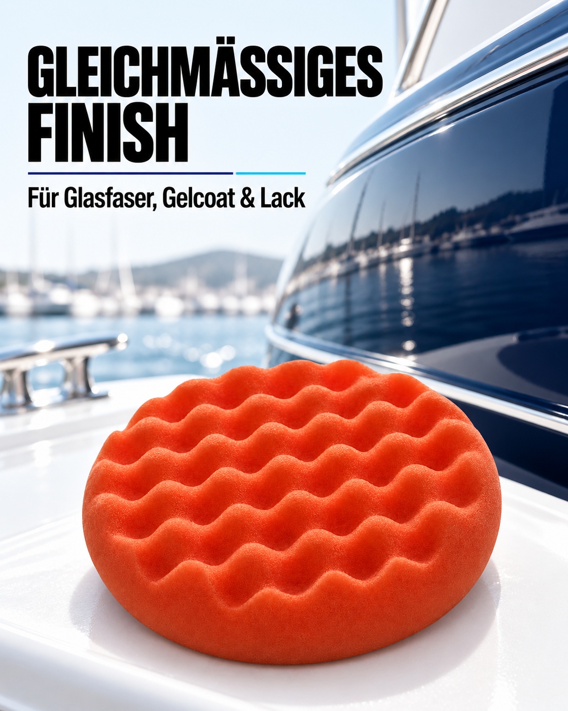 Waffel-Polierpad - Mittelhart - 145mm mit Klett